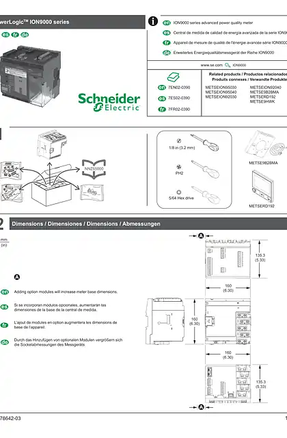 schneider施耐德PowerLogic ION9000 安装说明